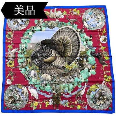 HERMES CARRE 90 KERMIT OLIVER TEXAS WILDLIFE SILK SCARF RARE FRANCE AUTHENTIC