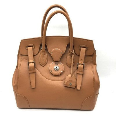 RALPH LAUREN RICKY 33 HANDBAG SHOULDER BAG 2WAY SOFT LEATHER BROWN AUTH USED