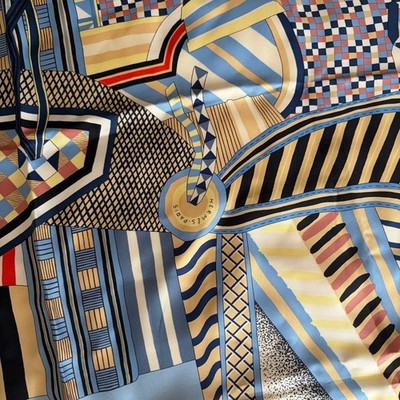 HERMES LA SELLE IMAGINAIRE CARRE 90 SILK SCARF FROM JAPAN NEAR MINT