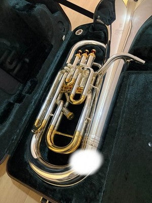 YAMAHA YEP-842S CUSTOM SILVER PLATED EUPHONIUM W/ HARD CASE YAMAHA 53DL MOUTH