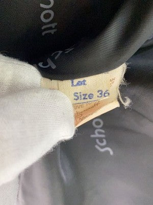 SCHOTT SINGLE RIDER JACKET, SIZE 36, LEATHER, BLACK, SOLID COLOR, 641