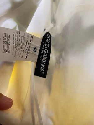 DOLCE & GABBANA DRESS LEMON PATTERN WOMEN'S SIZE 44 COTTON YELLOW