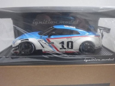 IGNITION MODEL IG2344 1/18 LB-WORKS NISSAN GT-R R35 TYPE 2 WHITE BLUE DIECAST
