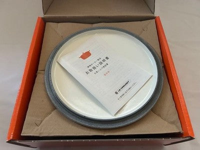 LE CREUSET COCOTTE RONDE PETAL 20CM SHINY WHITE DUTCH OVEN UNUSED ENAMELED POT