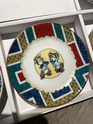DISNEYLAND HOTEL KUTANI WARE PLATES SET OF 5 SUITE ROOM EXCLUSIVE JAPAN