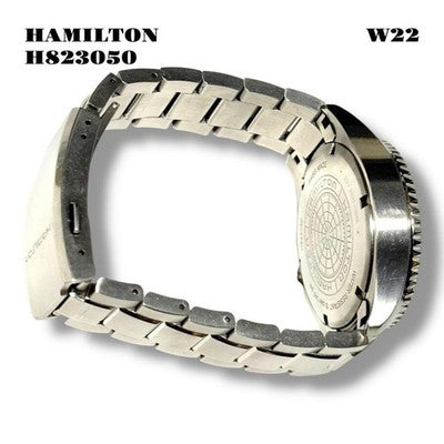 HAMILTON KHAKI AUTOMATIC H823050 NAVY SCUBA BLACK DIAL ORANGE HAND MEN'S WATCH