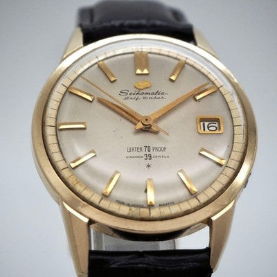 SEIKO SEIKOMATIC SELF DATER 39 JEWELS AUTOMATIC MEN WATCH SD RARE VINTAGE