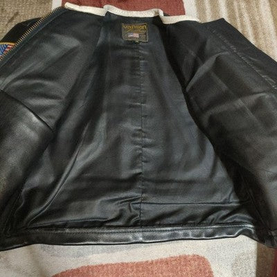 VANSON ONE STAR LEATHER JACKET NO PATCHES RARE BLACK/RED SIZE 38 MADE IN USA