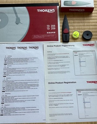 THORENS TD206 TURNTABLE ANALOG RECORD PLAYER WITH BOX TESTED FROM JAPAN