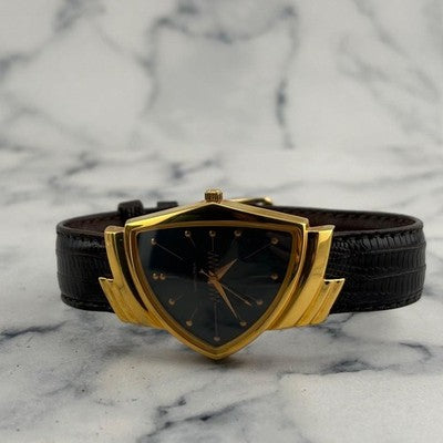 HAMILTON VENTURA 6252 QUARTZ BLACK DIAL MEN'S WATCH W/ BOX - APPROX. 19.5CM