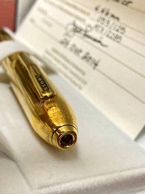 CROSS FOUNTAIN PEN 125 AT0706-5MD 18K GOLD PLATED LIMITED EDITION PEERLESS GOLD
