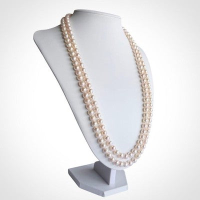 AKOYA PEARL NECKLACE GENUINE 8MM LARGE BEADS 130CM W/BOX FROM JAPAN