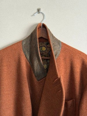 JEAN PAUL GAULTIER HOMME SILK BLEND ALPACA LONG COAT MEN SIZE 48 EXCELLENT USED