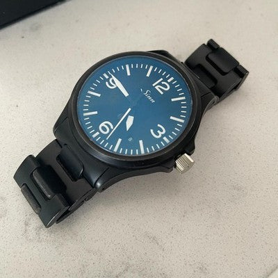 SINN 656S AUTOMATIC BLACK PVD PILOT WATCH MENS BOXED DISCONTINUED MODEL