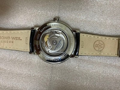 RAYMOND WEIL 2227 AUTOMATIC OPEN HEART WATCH MOP DIAL BOX PAPERS SWISS