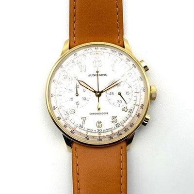 JUNGHANS MEISTER TELEMETRE CHRONOGRAPH AUTO SKELETON BACK 027/5382 MEN WATCH BOX