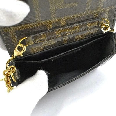 FENDI 7AR798 ZUCCA NANO BAGUETTE MINI CHAIN SHOULDER BAG CHARM PVC FF