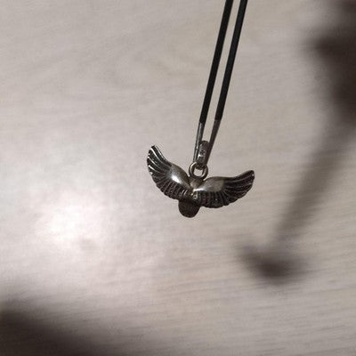 CHROME HEARTS FOTI MAHALIA SKULL WING NECKLACE PENDANT SILVER