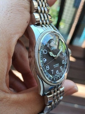 ORIS BIG CROWN POINTER DATE AUTOMATIC WATCH GRAY DIAL BOXED RARE LUXURY