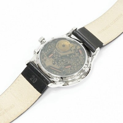 JUNGHANS MEISTER MEGA 058/4803 00 QUARTZ GREY DIAL SS LEATHER STRAP MEN'S WATCH