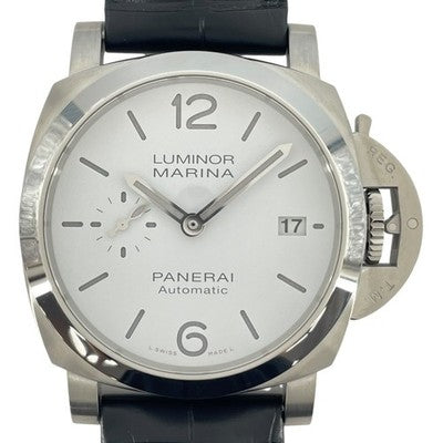 PANERAI PAM01271 LUMINOR MARINA QUARANTA MEN'S WATCH WHITE SS/LEATHER STRAP