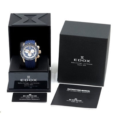 EDOX 10221-37RBU9-BUIDR9 Chronoffshore-1 Chronograph Blue Dial Quartz w/ Box