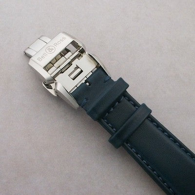 BELL & ROSS BRV2-92 AERONAVALE  BLUE DIAL LEATHER STRAP 41MM AUTOMATIC WATCH