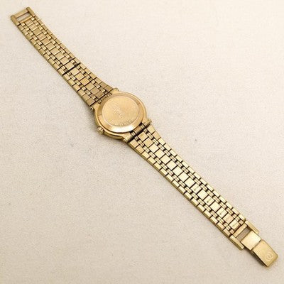 GUCCI 9200L DIAMOND BEZEL 11P DIAMONDS QUARTZ GOLD BLACK WATCH 3242