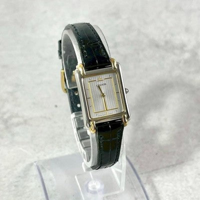 SEIKO CREDOR 5A70-5000 18KT GOLD SILVER SQUARE QUARTZ LADIES WATCH
