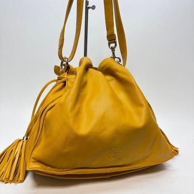 LOEWE FLAMENCO SHOULDER BAG YELLOW NAPPA LEATHER ANAGRAM DESIGNER HANDBAG