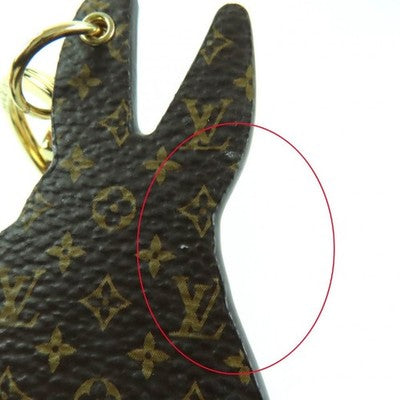 LOUIS VUITTON KEY RING HOLDER CHARM BUNNY PINK FUR LEATHER MONOGRAM BOX M01560