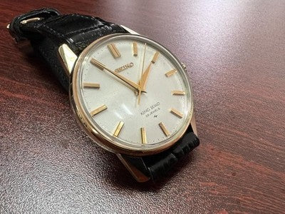 KING SEIKO SECOND MODEL LATE 44-2000 GOLD PLATED HAND-WOUND WATCH 44KS