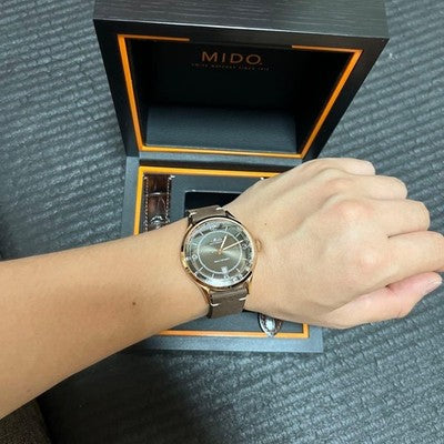 MIDO MULTIFORT M040.407.36.060.00 AUTOMATIC BLACK DIAL ROSE GOLD MEN WATCH BOX