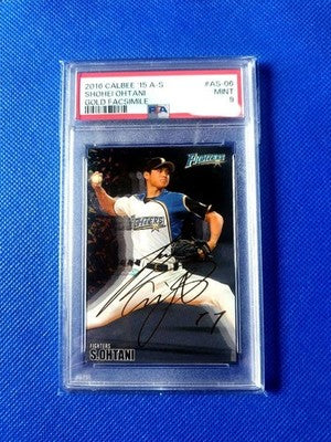 SHOHEI OHTANI 2016 CALBEE AS-06 GOLD FACSIMILE AUTO PSA 9 BASEBALL CARD