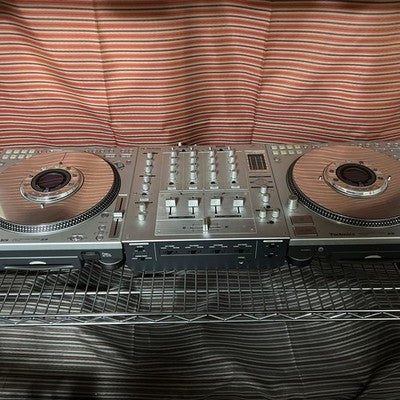 TECHNICS CDJ SL-DZ1200 SH-MZ1200 DJ TURNTABLE & MIXER SET SILVER