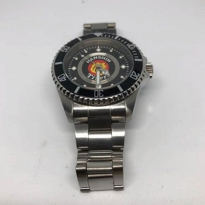 HANSHIN TIGERS FC WATCH BLACK & WHITE QUARTZ BATTERY-POWERED USED FROM JAPAN