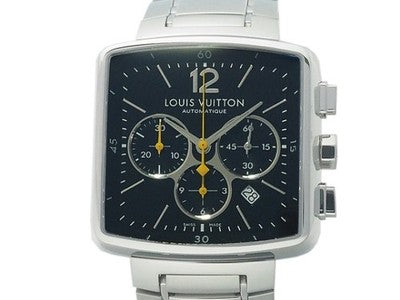 LOUIS VUITTON SPEEDY CHRONOGRAPH Q212G BLACK MEN'S AUTOMATIC WRISTWATCH USED