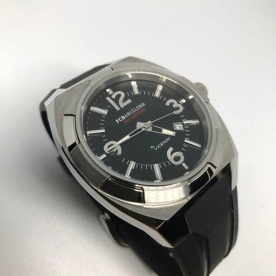 VICEROY FC BARCELONA CHAMPIONS WATCH BLACK & SILVER USED FROM JAPAN SOCCER