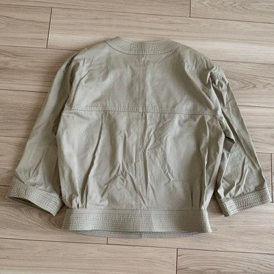 CHANEL VINTAGE BEIGE COTTON SKIRT SUIT SET GOLD BUTTONS SIZE 40 AUTHENTIC