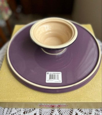 LE CREUSET CAKE STAND 30CM CASSIS LEGENDARY COLOR DISCONTINUED RARE COLLECTIBLE