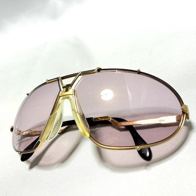 CAZAL SUNGLASSES 906 GOLD AUTH VINTAGE 90'S UNUSED W/REPLACEMENT LENS, CASE, BOX