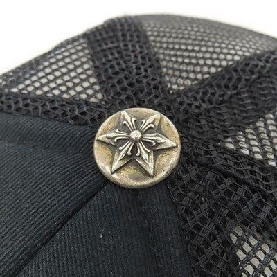 CHROME HEARTS LEATHER STAR TRACKER CAP UNISEX BLACK MADE IN USA