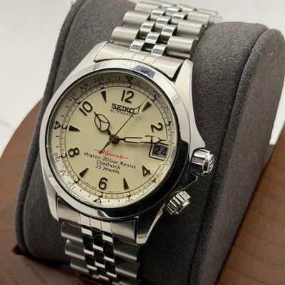 SEIKO ALPINIST 4S15-6000 AUTOMATIC WATCH ~19CM WRIST, 38MM CASE, DAILY