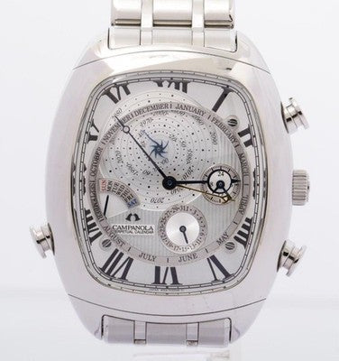 CITIZEN CAMPANOLA AG6250-50A PERPETUAL CALENDAR QUARTZ SILVER DIAL MEN'S WATCH