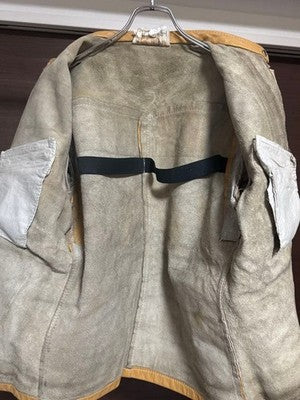 60s BATES Leather Single Rider's Racing Jacket Size L Mustard Vintage Used From