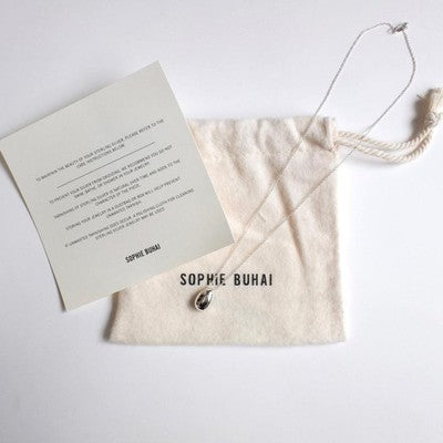 SOPHIE BUHAI TINY EGG PENDANT NECKLACE 925 SILVER 16INCH MADE IN USA LUXURY