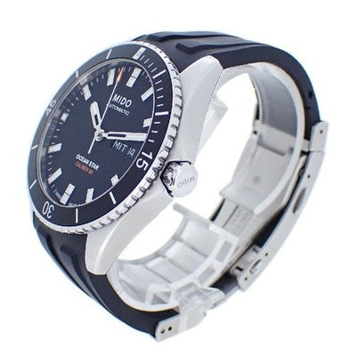 MIDO OCEAN STAR M026.430 AUTOMATIC BLACK DIAL RUBBER BAND STAINLESS MEN WATCH