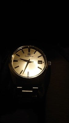 GRAND SEIKO SBGV221 CHAMPAGNE GOLD MEN'S WRISTWATCH ROUND FACE JAPAN MADE SS