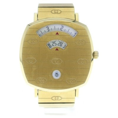 GUCCI GRIP YA157403 UNISEX ADULT WRISTWATCH GOLD QUARTZ WORKING FROM JAPAN