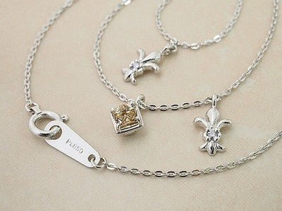 DIAMOND NECKLACE WITH 0.344CT AND 0.02CT DIAMONDS PLATINUM PETITE NECKLACE USED